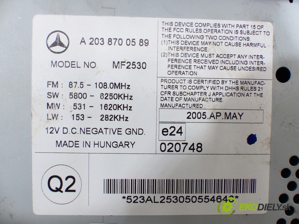 radio  Mercedes C W203 00-07       0