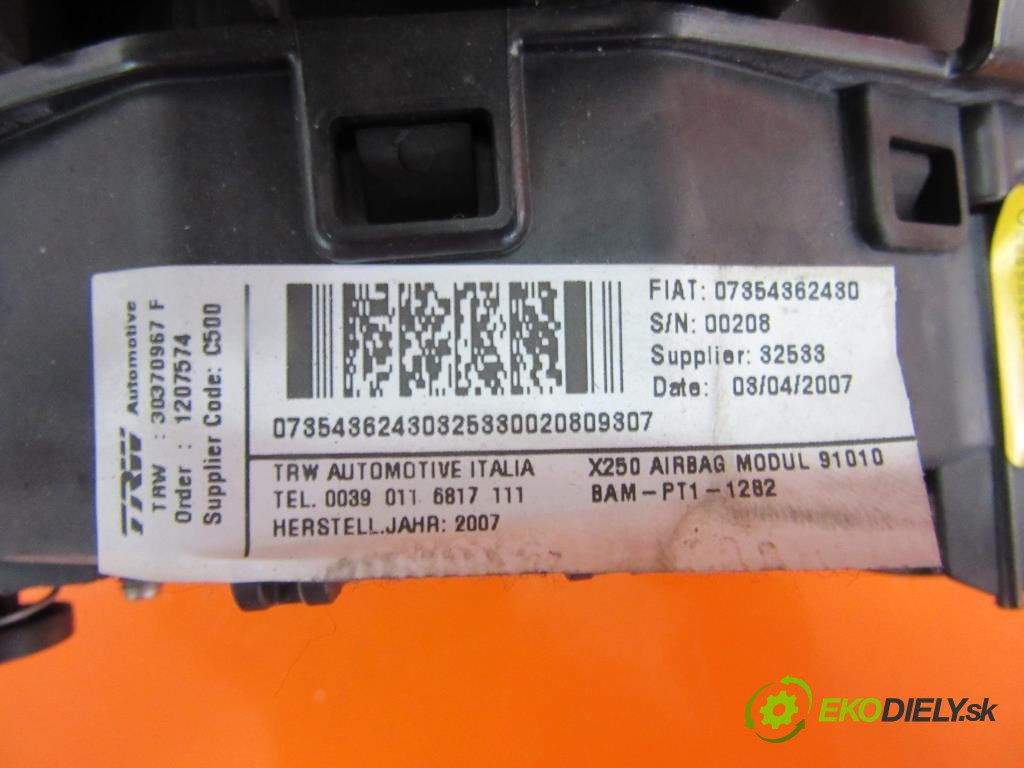 držiak air bag volantu  FIAT DUCATO III 2.3 D 120 MULTIJET F1AE0481D  0 0 88,00000000 120 5