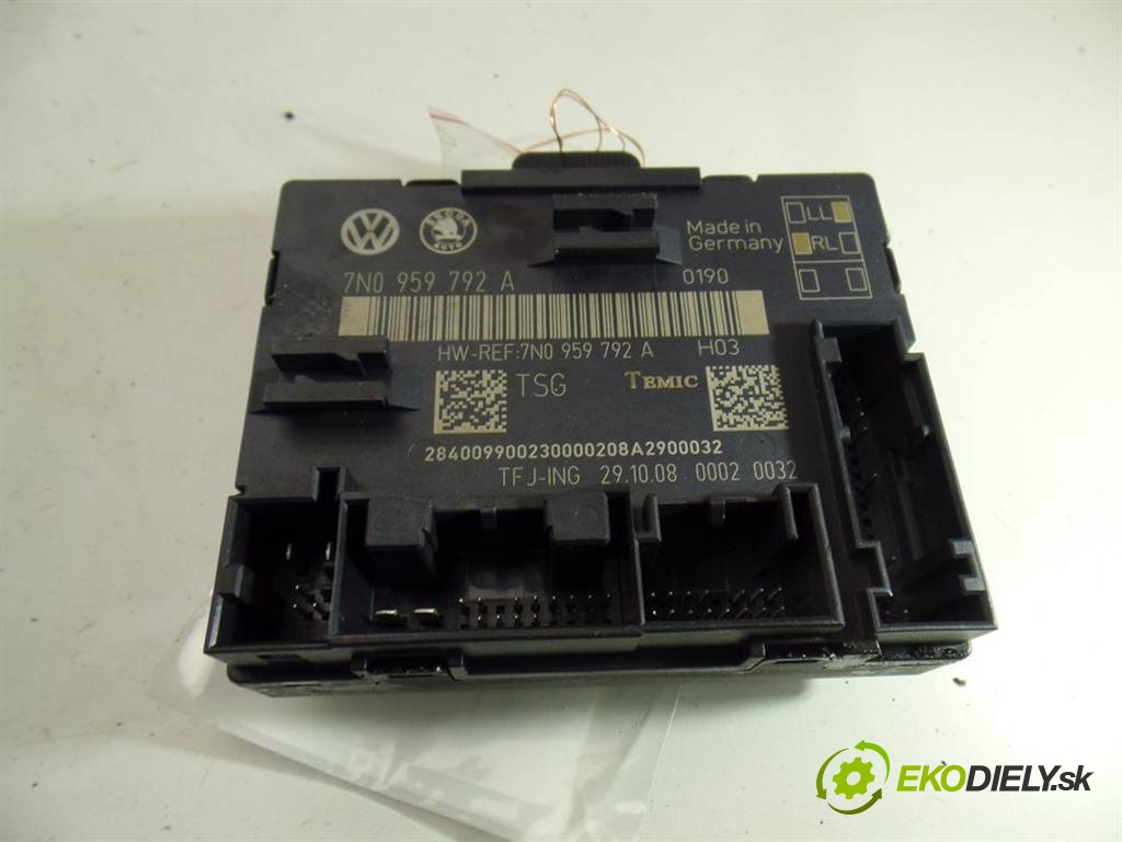modul riadiaca jednotka dvere 7N0959792A Skoda Superb II       0