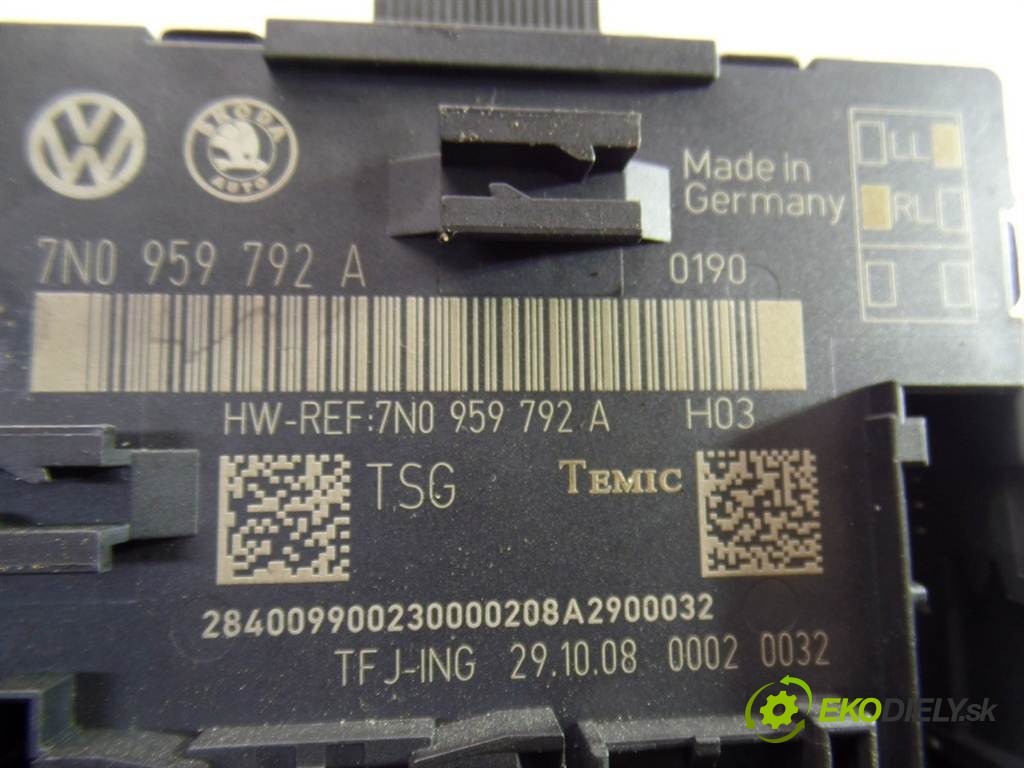 modul riadiaca jednotka dvere 7N0959792A Skoda Superb II       0