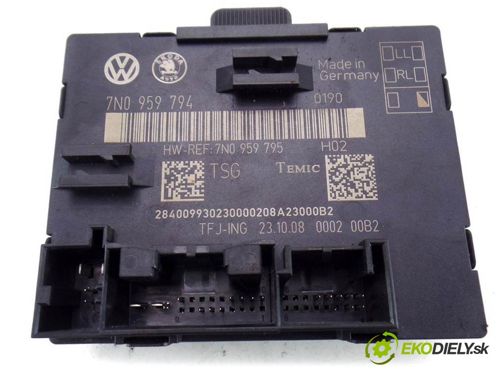 modul riadiaca jednotka dvere 7N0959794 Skoda Superb II       0