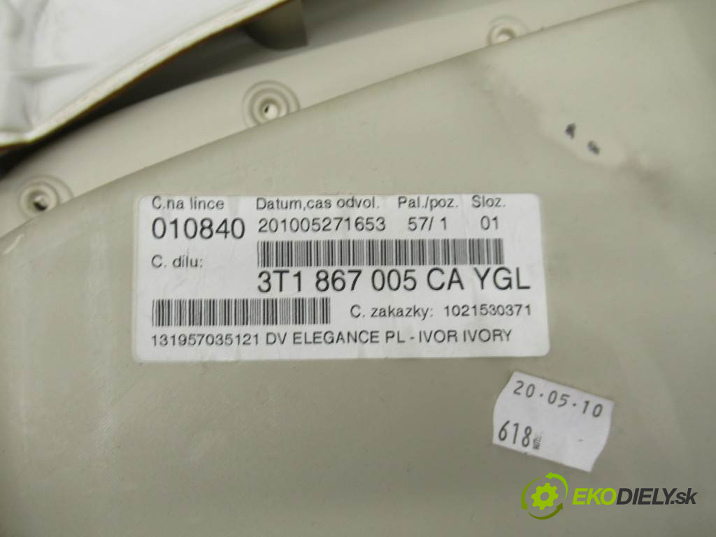 Skoda Superb II       0  ča dveře přední část levý tapacír