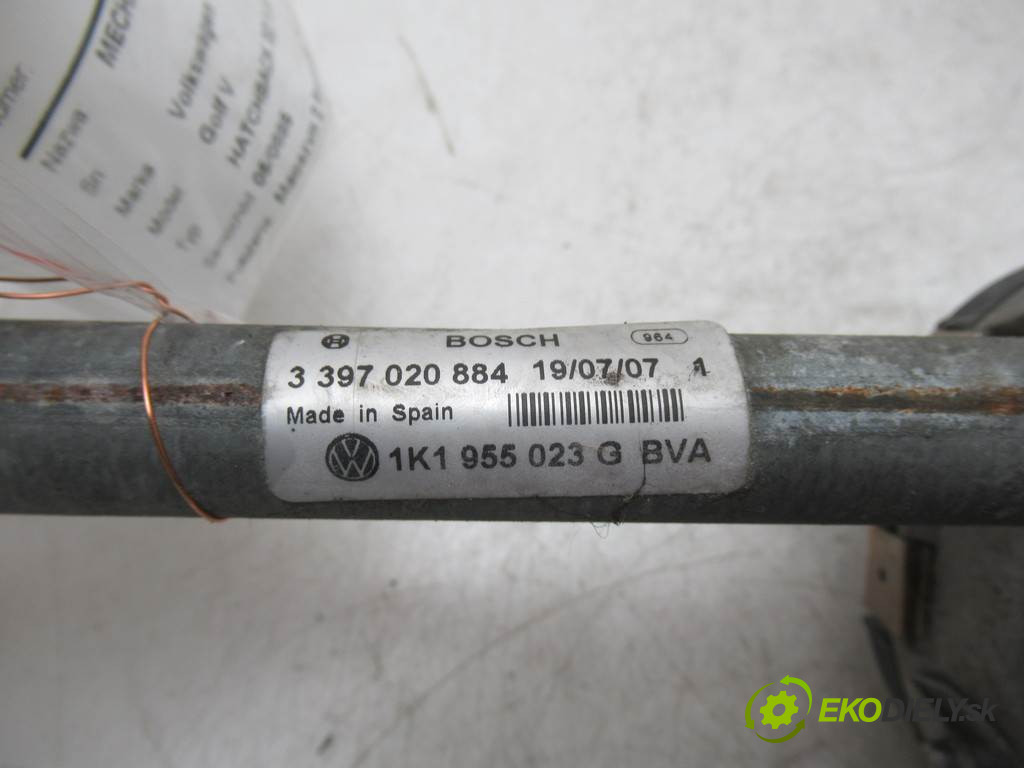 Volkswagen Golf V       0  mechanizmus stieračov predný 1K1955119E 1K1955023G