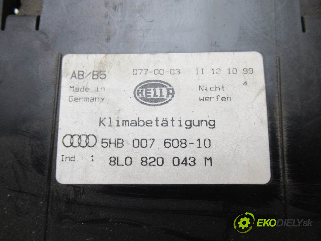 Audi A3 8L       0  panel ovládaní topení 8L0820043M