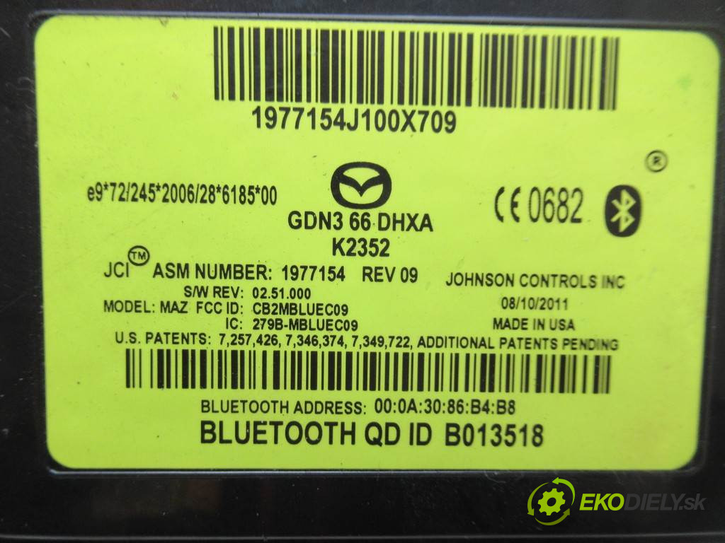 Mazda 6 II       0  modul bluetooth GDN366DHXA